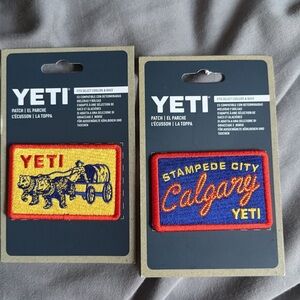Yeti Blue, Yellow & Red Embroidered Calgary and Wagon Patch Set